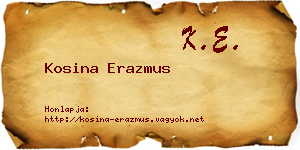 Kosina Erazmus névjegykártya